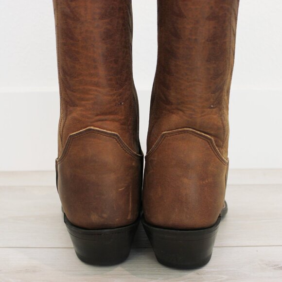 Justin Boots Apache Bay Distressed Brown Leather Womens Cowgirl Boots L4935 6.5B - Picture 12 of 14